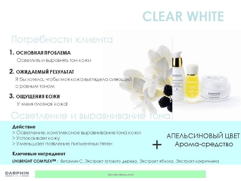 1. ОСНОВНАЯ ПРОБЛЕМА       Осветлить и выровнять тон кожи